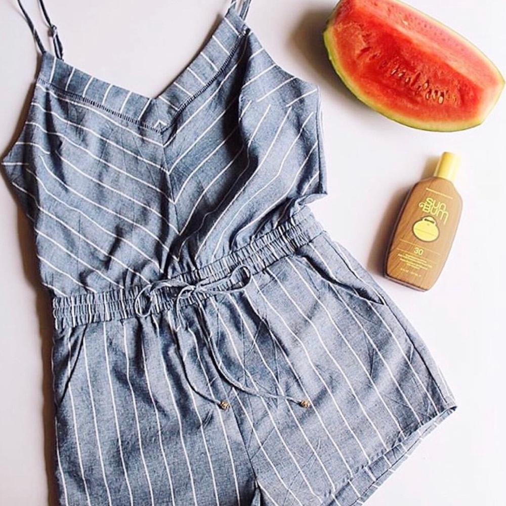 NWT Anthropologie Heartloom Ellie Romper Rail Stripe